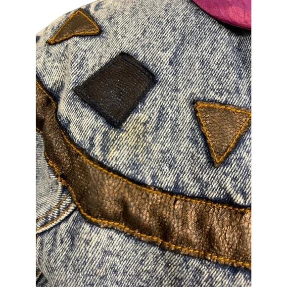 Women’s Vintage Faded Glory Denim Jacket, Size L, Blue & Purple - Picture 4 of 11